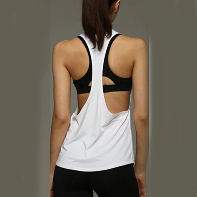 Women's Tank Tops Blouse Loose Sleeveless Shirt Gym Yoga Vest Training Running Vest Women Gym Tank Top 2024 New