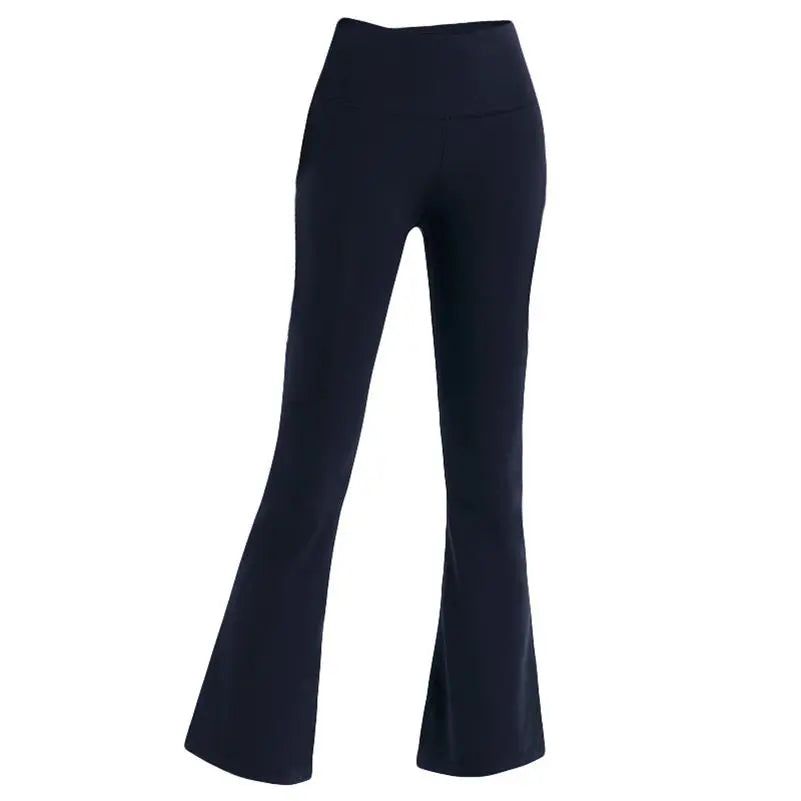 logo YOGA Womens High Waist Flare Pants Wide Leg Bootcut Yoga Pants with Pocket Soft Lounge Casual