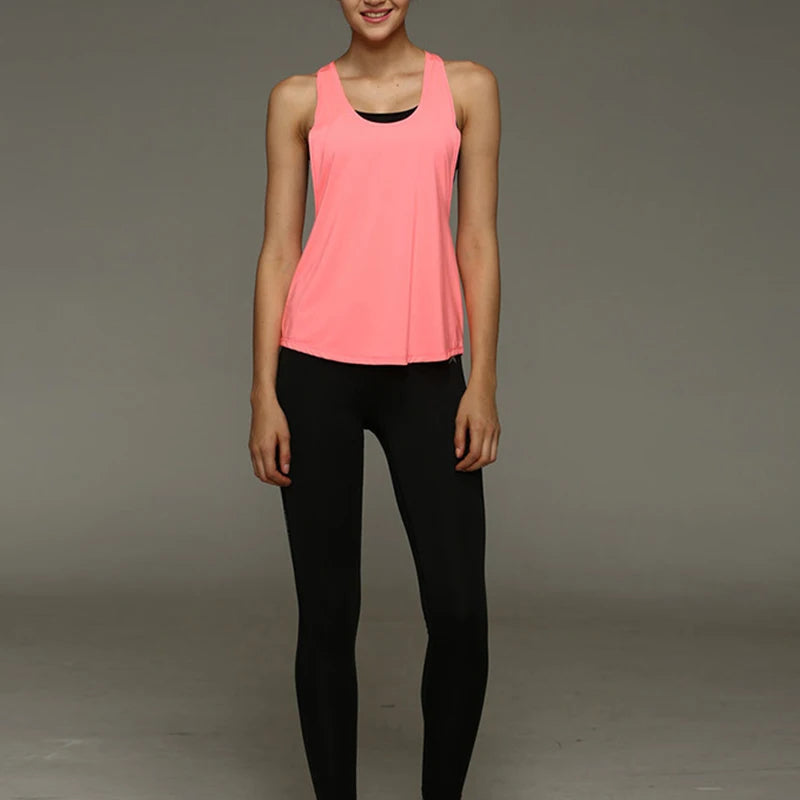 Women's Tank Tops Blouse Loose Sleeveless Shirt Gym Yoga Vest Training Running Vest Women Gym Tank Top 2024 New