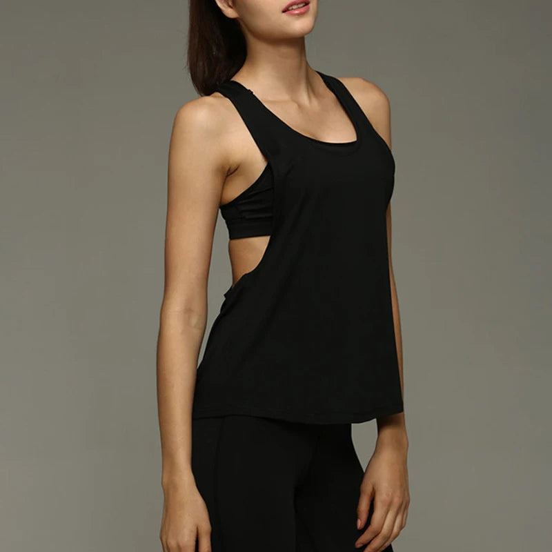 Women's Tank Tops Blouse Loose Sleeveless Shirt Gym Yoga Vest Training Running Vest Women Gym Tank Top 2024 New