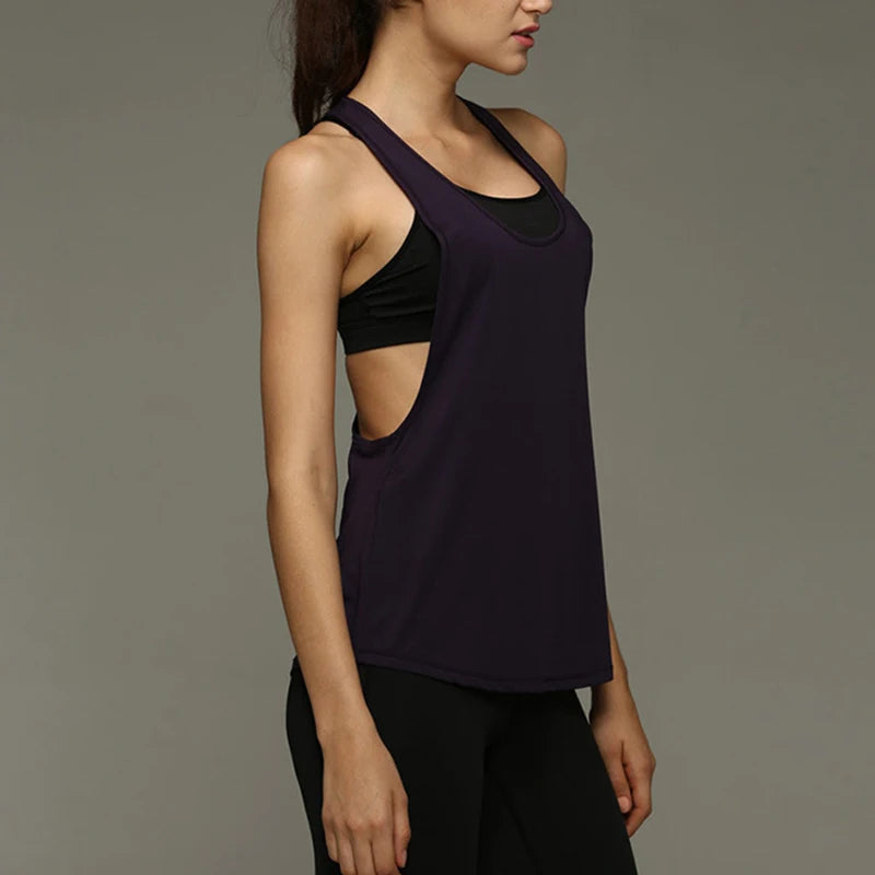Women's Tank Tops Blouse Loose Sleeveless Shirt Gym Yoga Vest Training Running Vest Women Gym Tank Top 2024 New