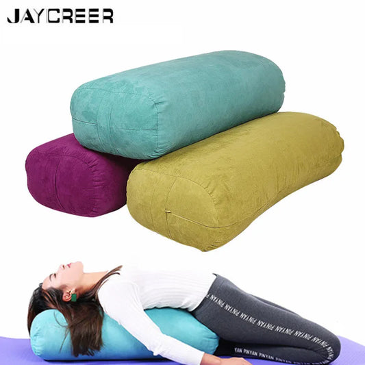 JayCreer Yoga Bolster Rectangular - Washable Cover Organic Cotton - Yoga Bolster Cushion -Yoga Pillow 67X27X17CM