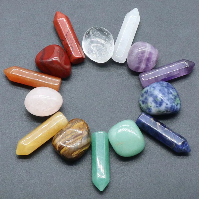 Natural Chakra Tumbled Stone Gemstone Rock crystal Double Ppoint Mineral Polish Healing Meditation for Feng Shui Decor